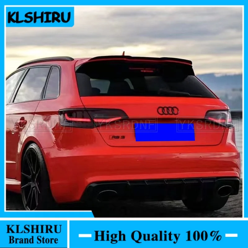 For Audi A3 S3 S Line 8V Hatchback 5Doors 2014-2020 High Quality ABS Plastic Rear Roof Spoiler Trunk Wing Boot Cover Accessories