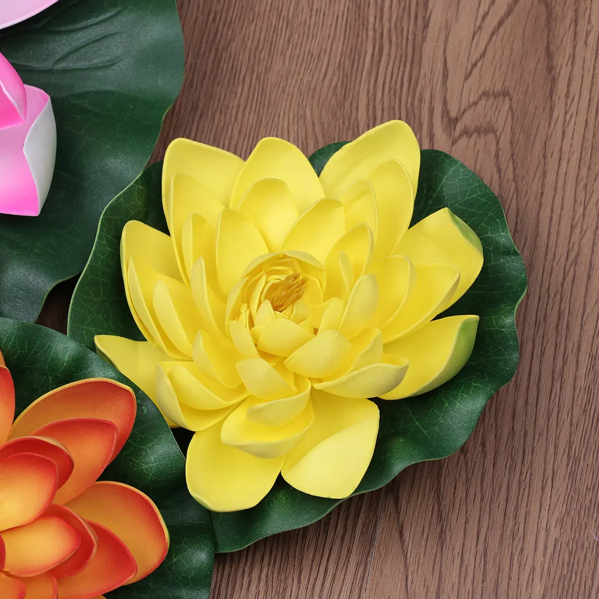 6Pcs Simulation Flower Floating Decoration Eva Material Multi Color Pink Blue Yellow Orange White Red for Pond Water Tank