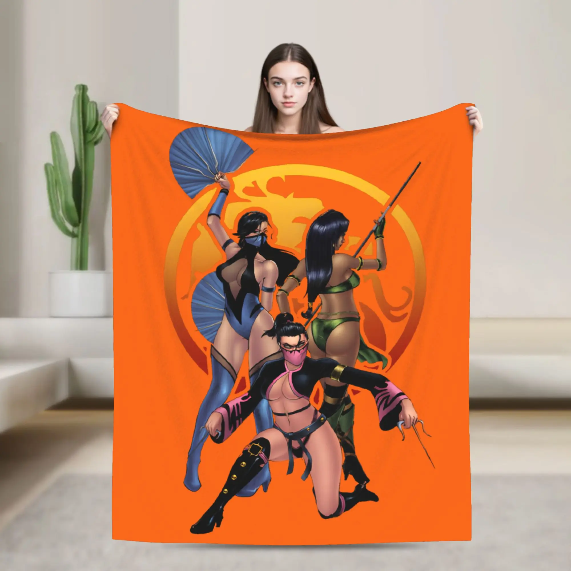 Kitana, Mileena and Jade Mortal Kombat  Blanket  Plush Novelty Soft Throw Blanket for Coverlet Spring Autumn
