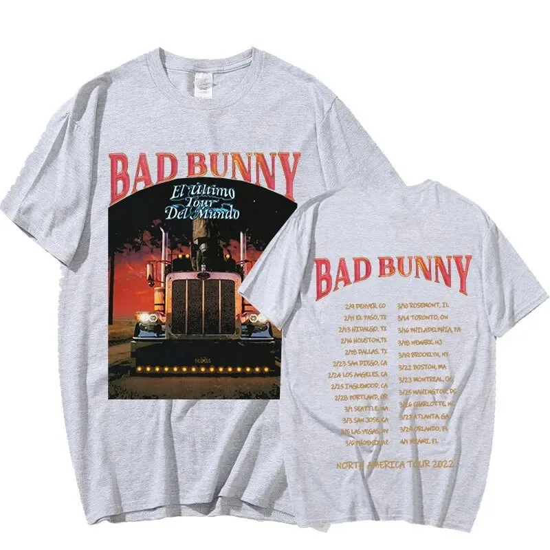 2024 Bad Bunny El Ulitimo Tour Del Mundo Tour North American Tour Double-sided Print Tshirt Hip Hop Streetwear Oversized T-shirt