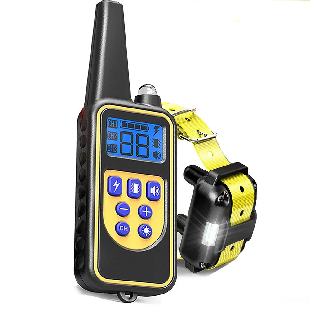 800 m elektrisches Hundetrainingshalsband, abnehmbare Rinde, wiederaufladbar, Anti-Bell-Schock-Vibration, reflektierendes Halsband für alle Hunde und Haustiere
