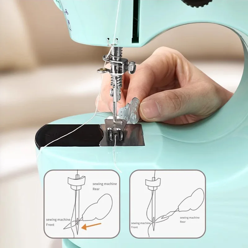 Portable Sewing Machine for Beginners Mini Electric Household Crafting Mending DIY clothing sewing