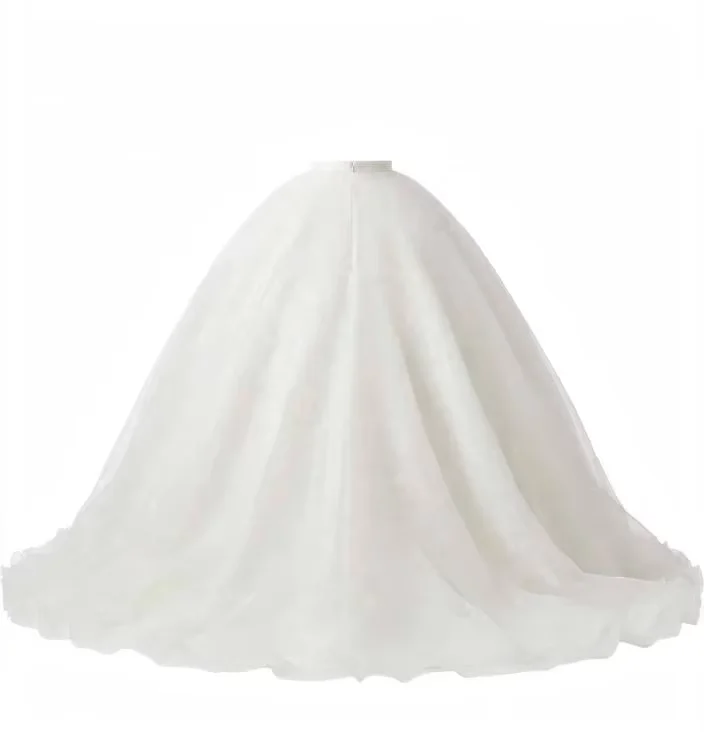 OLOEY Simple Organza A Line Puffy Overskirt Wedding Set 1 Organza  2 Soft Tulle 1 Lining 3cm Waistband with Zipper Customized