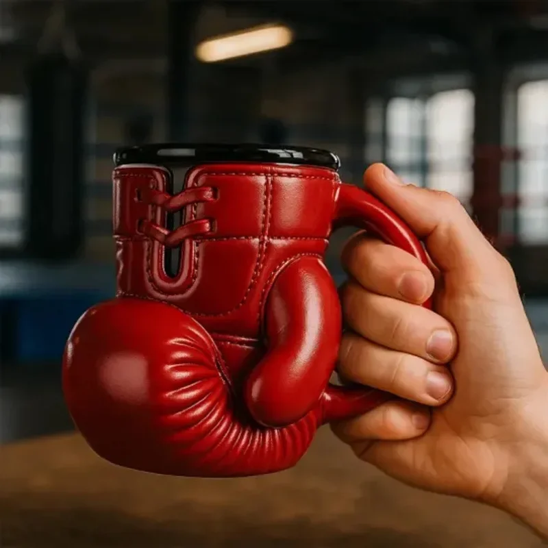 Creative Boxing Glove Shape Ceramic Coffee Mug For Fitness Gym Sports Fan Gift For Boxer Home Office Drinkware Set Box