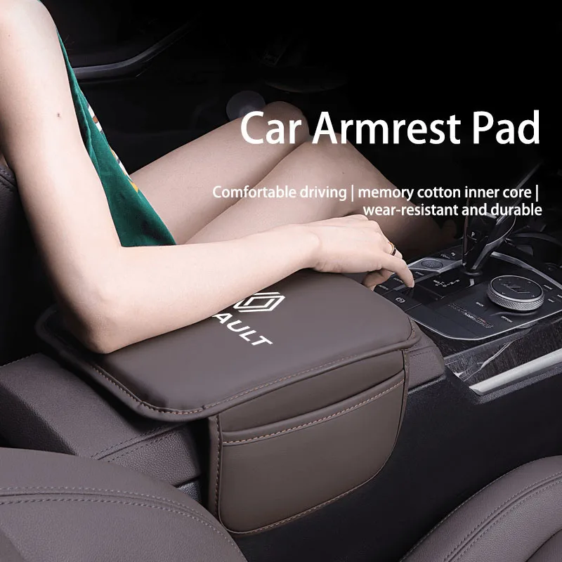 Car Armrest Pad Elbow Cover Storage Pocket Protector Mat For Renault Fluence Latitude Laguna Clio Koleos Megane Espace Kadjar