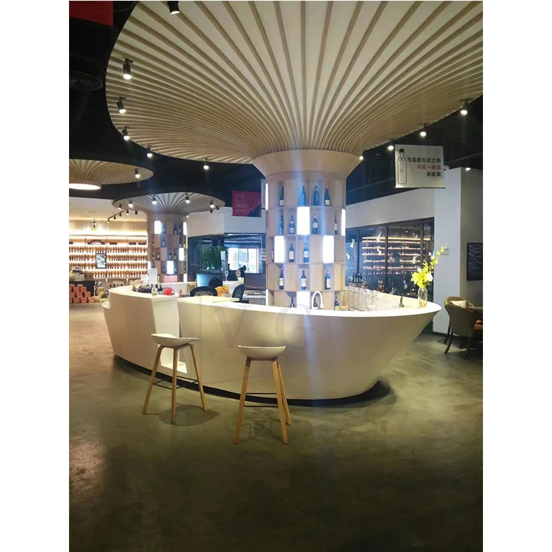 

Circular Modern Luxury Large Hotel Front Reception Desk for Retail Store Furniture