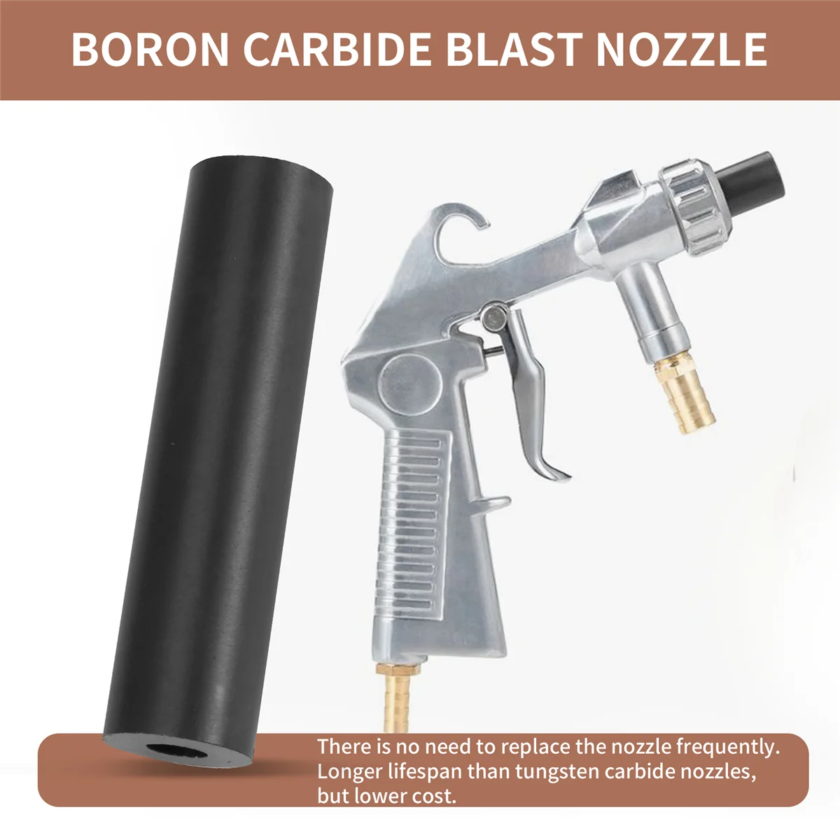 A88M 80X20X8mm فوهة كربيد البورون فوهة السفع الرملي، فوهات تفجير الرمل