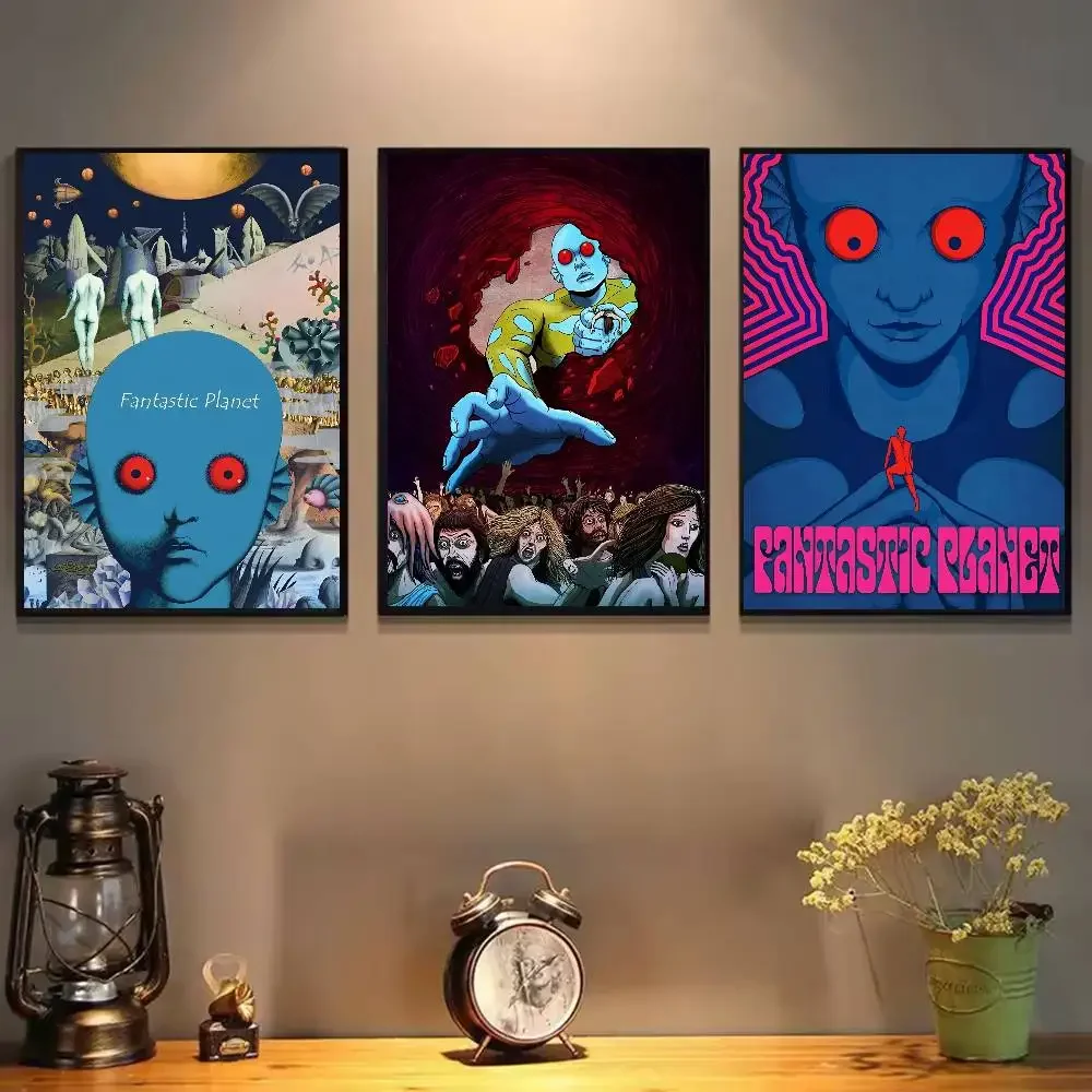 Classic science fiction movies Fantastic Planet La planete sauvage Poster HD art sticky wall waterproof aesthetic decoration