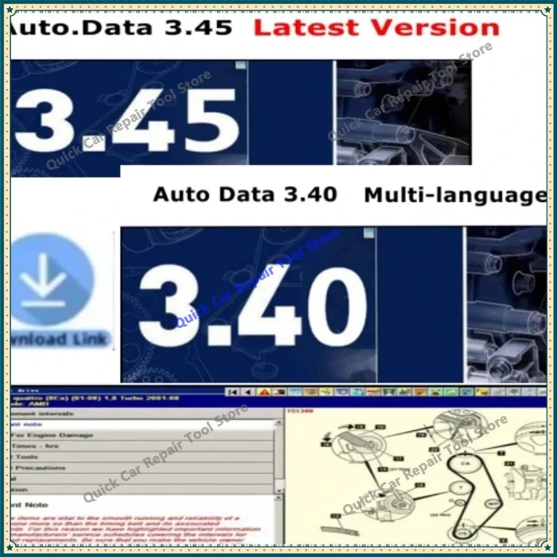 2026 hot sell newest  Auto Repair Software AUTO DATA 3.45 Wiring Diagrams data with install video AutoData 3.40 Multi-languages