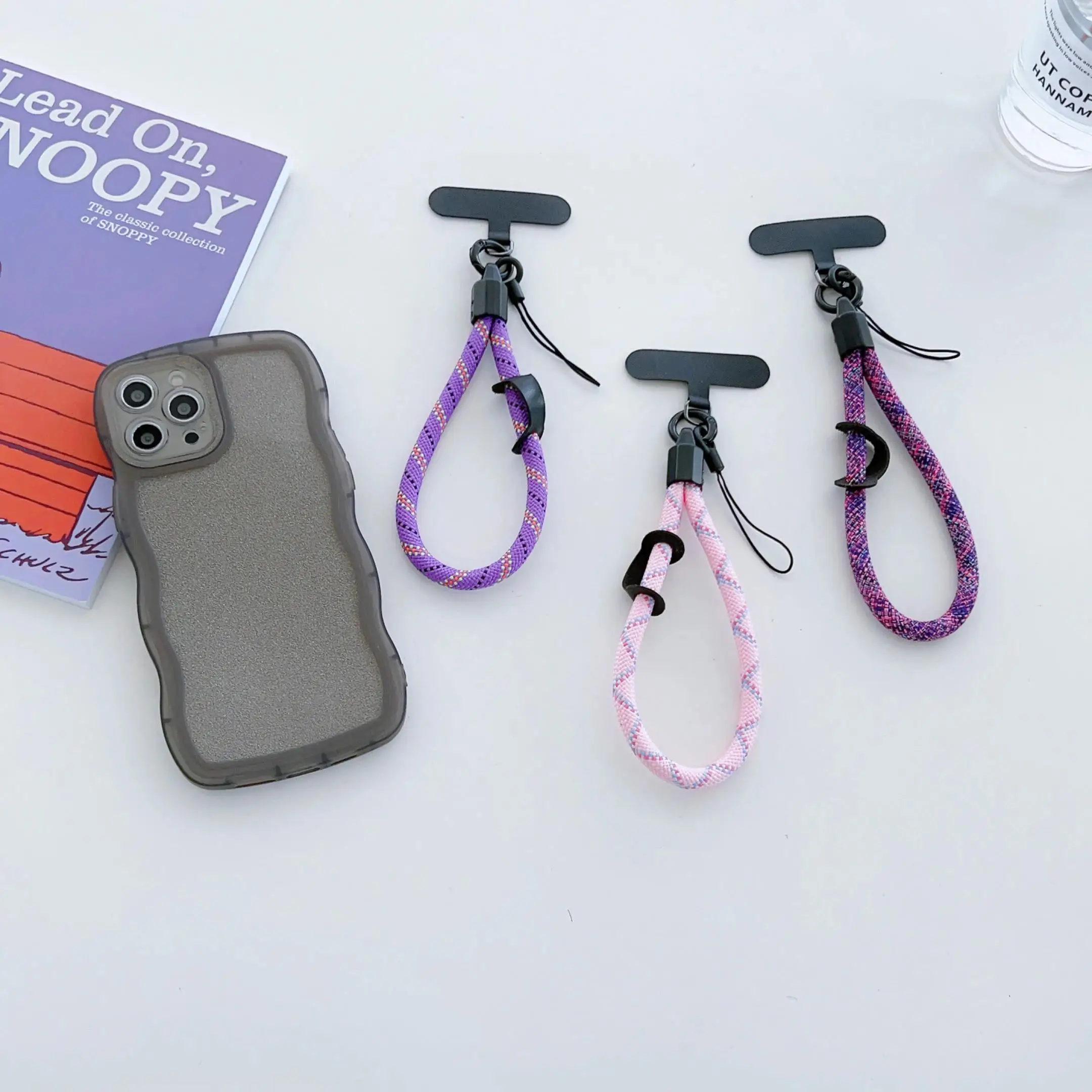 New Woven Mobile Phone Lanyard Wristband Colorful Woven Lanyard  Headphones  Keys  Wallet Colorful Security Wristband