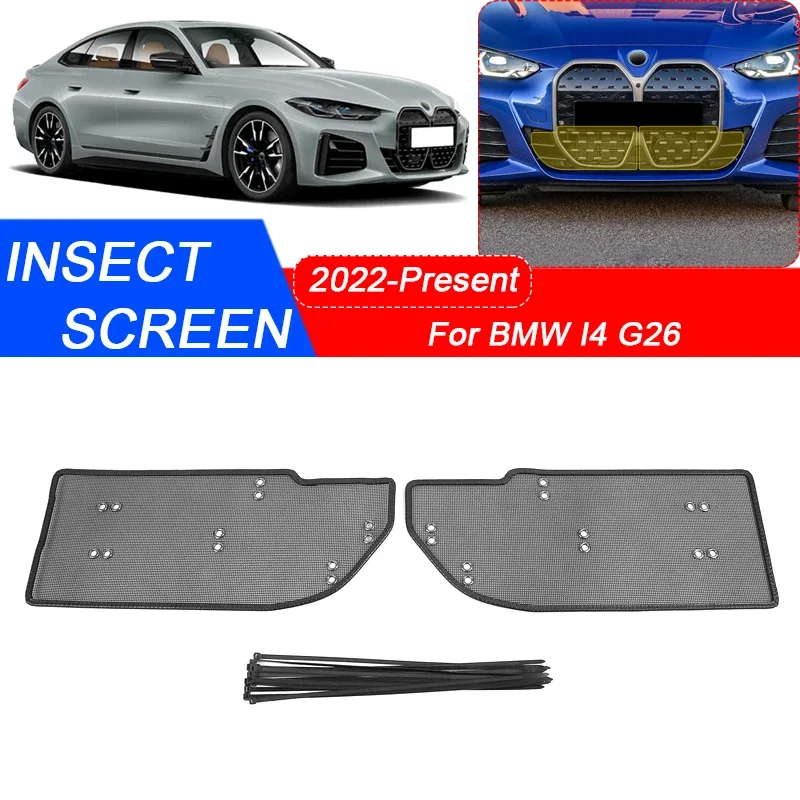 

2PCS For BMW I4 G26 2022-2025 Car Insect-proof Air Inlet Protection Cover Auto Insert Vent Racing Grill Filter Net Accessory