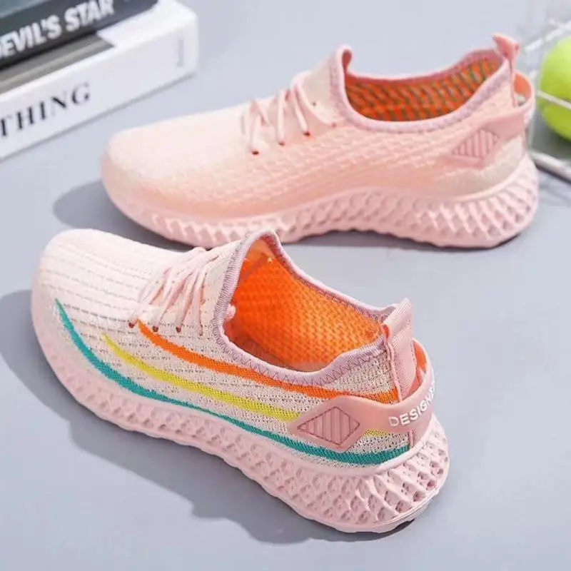 Walking Sneakers Light 1 Pair Ladies Spring Winter Flats Running Shoes Woman Sneakers Casual Flying Woven Gilrs Gym