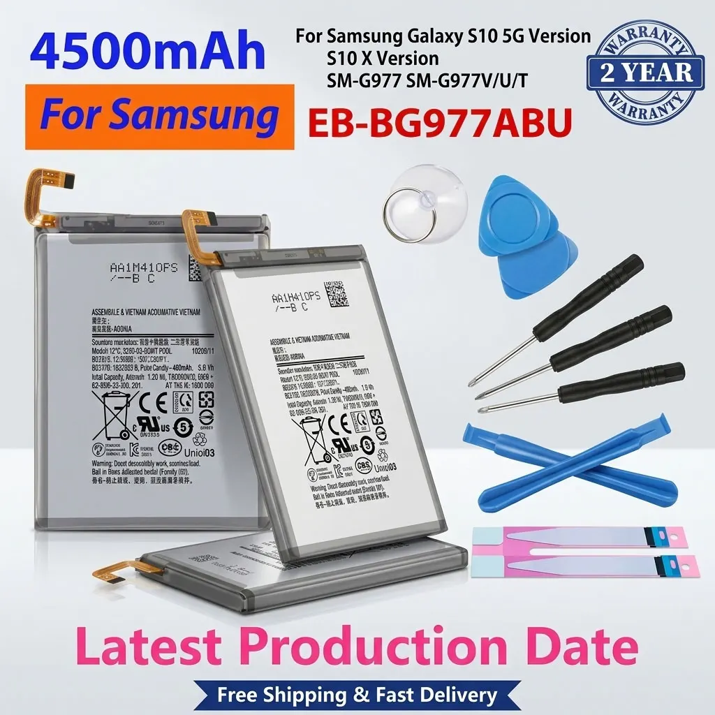 

Brand New 4500mAh Battery EB-BG977ABU For Samsung Galaxy S10 5G S10 X SM-G977 SM-G977V SM-G977U SM-G977T With Repair Tools