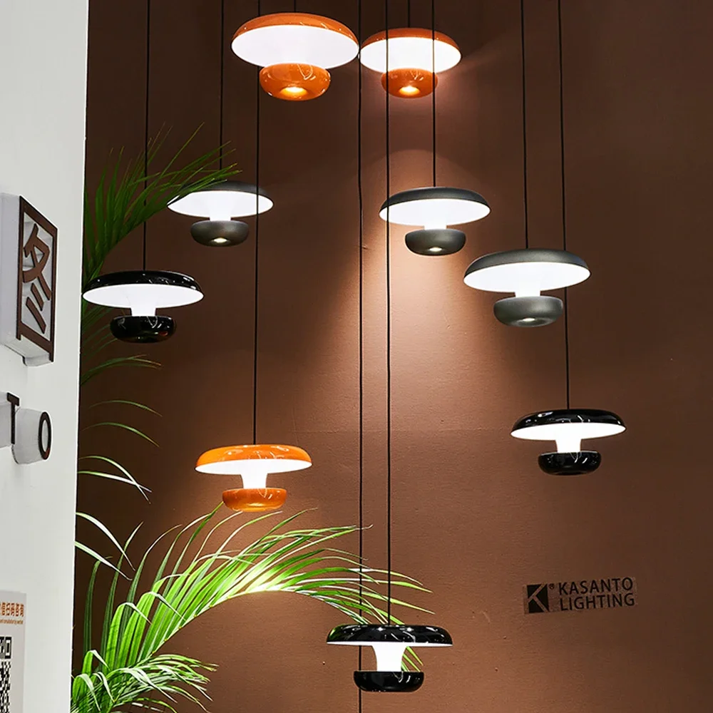 Creative Modern Design Pendant Lights Minimalist Orange White Black Hanging Light for Dining Room Bar Cafe Restaurant