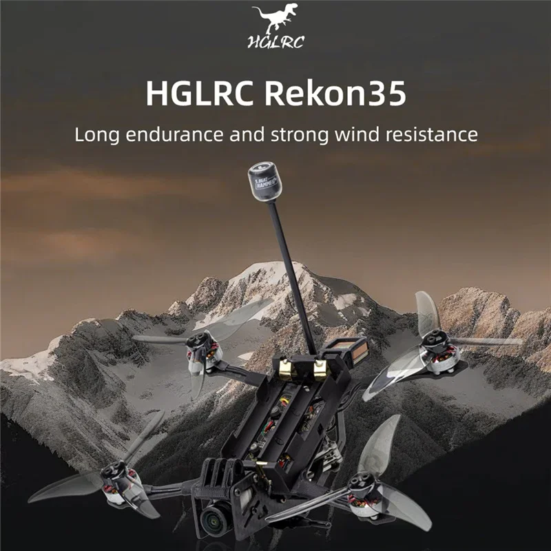 HGLRC Rekon35 3.5inch 18650 Nano Long Range Quad Analog / HD Polar Vista SPECTER 15A ELRS AIO 1303.5 5500KV 2S LiPo