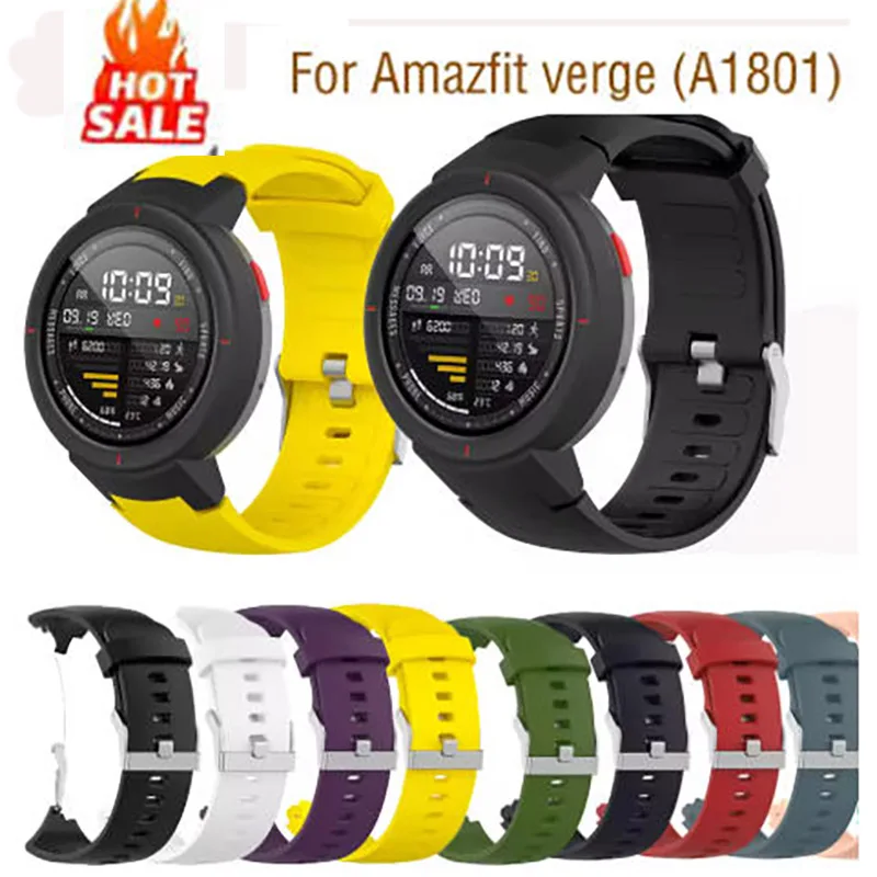 

Silicone Strap For Amazfit 3 Smart Watch Sport Watch Band Amazfit Verge A1801 Breathable Replacement Accessories
