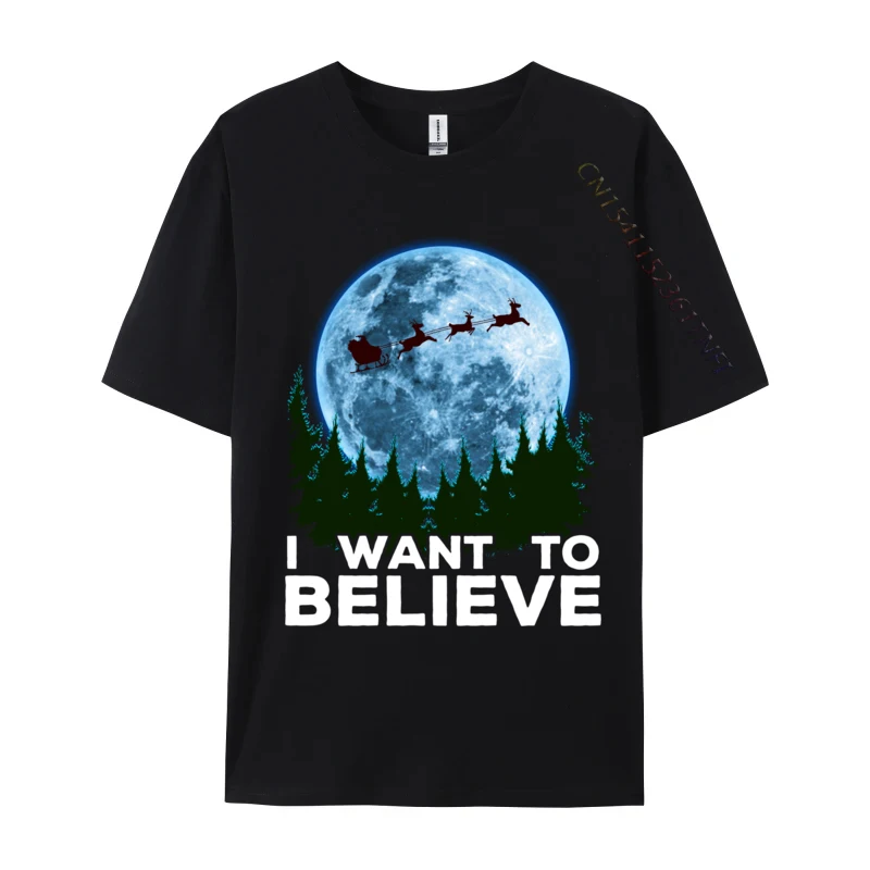 

Santa Believe Shirt I Want To Believe Santa Claus Christmas 2024 Fashion Slim Fit 3D Printed T Shirt Cotton Fabric Mens