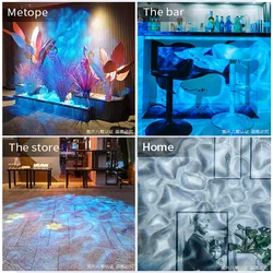 Embedded Water Ripple Projection Lamp LED Waterproof Decor for Home Party Pool Dynamic Wave Lighting Effect