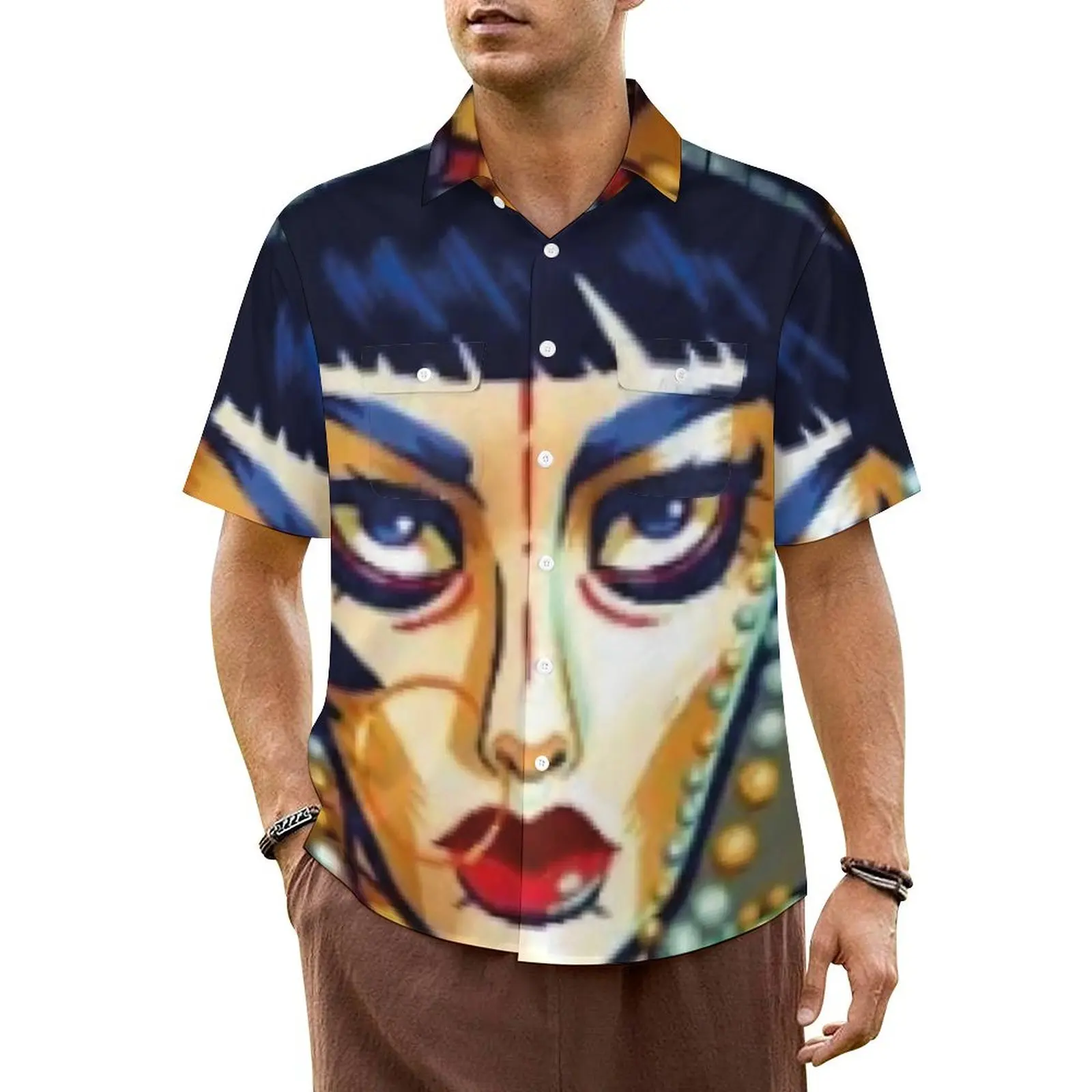 Hawaii Shirt Beach Jibaro Paint Blouses Love Death Robots Season Trendy Casual Shirts Men Short Sleeve Streetwear Plus Size Tops