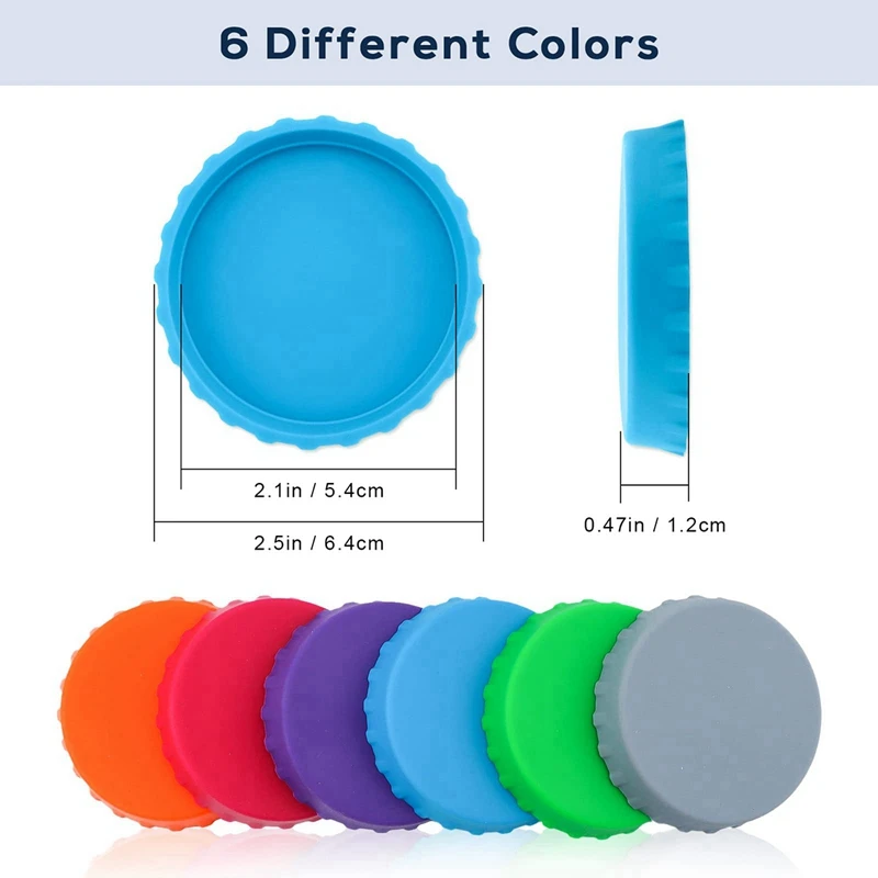 8 шт. многоразовые крышки для банок для напитков, силиконовая уплотнительная крышка для бутылок, герметичная уплотнительная крышка