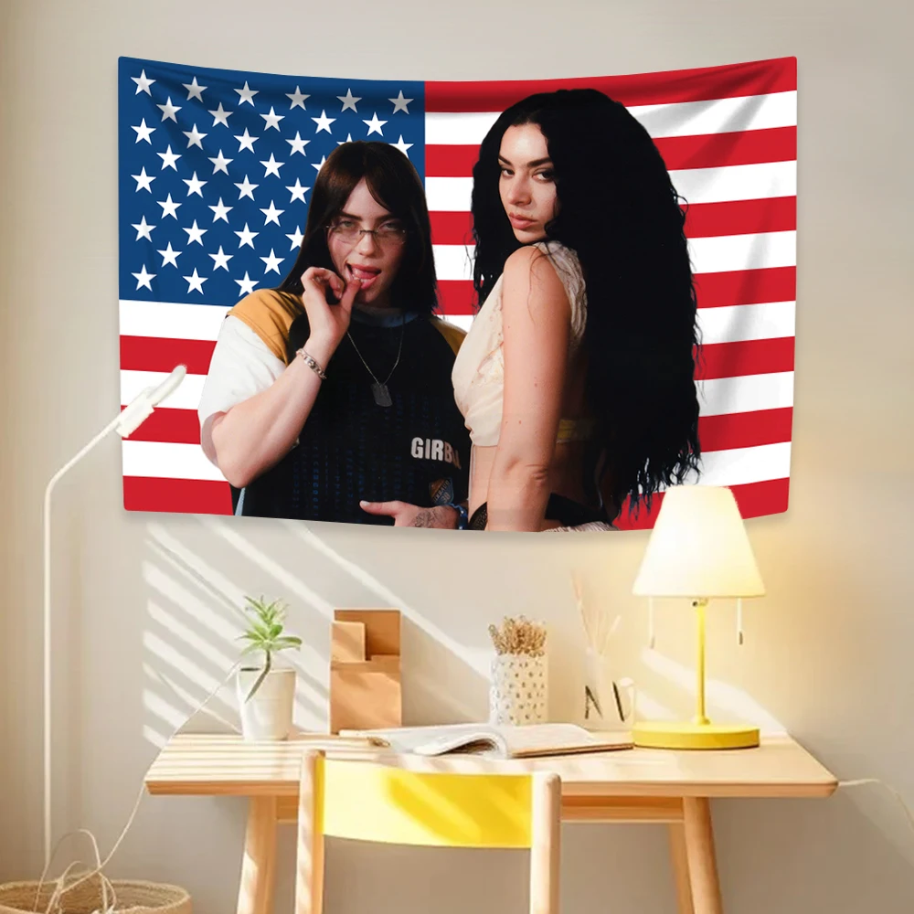 Pop Singer Tapestry Charlis Album Cover Flag Bedroom Dormitory Backdrop Outdoor Home Decoration Concert Decor Fans Gift