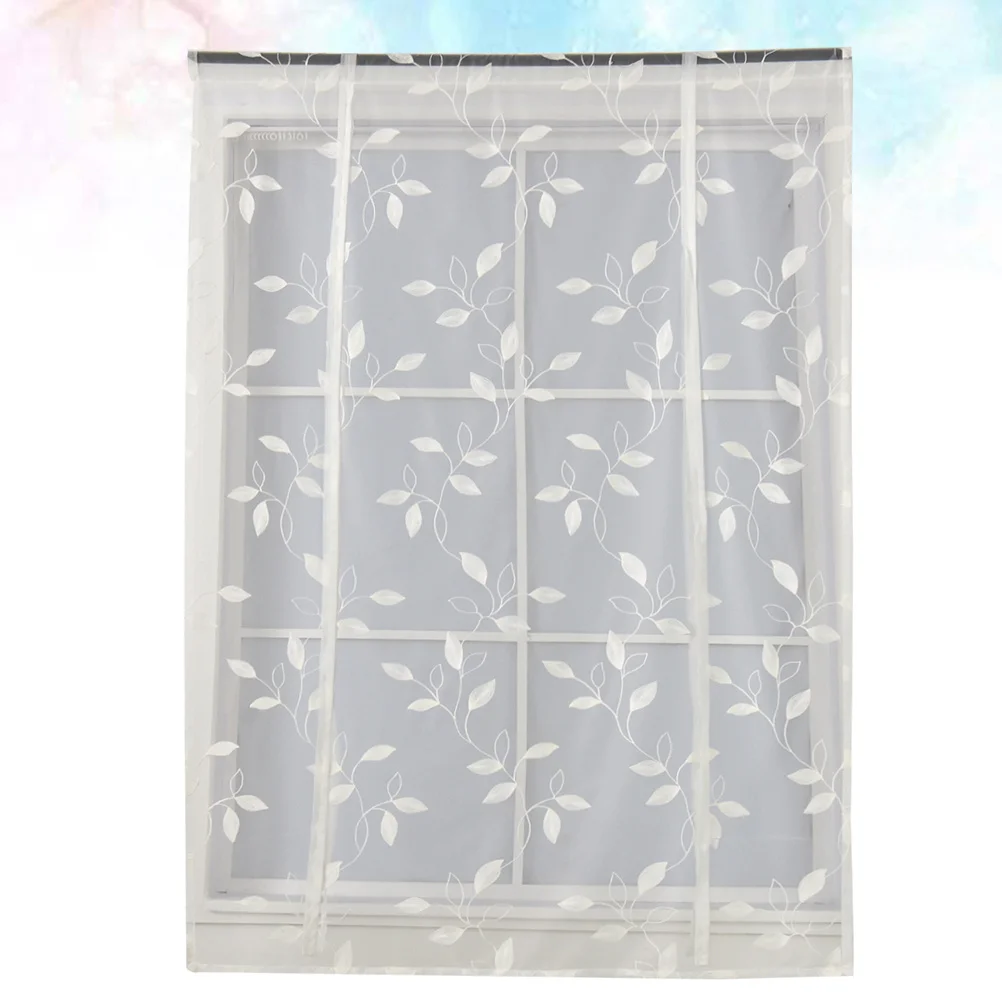 1 قطعة نافذة ستارة قصيرة ورقة التطريز نمط شير الستار قصيرة التطريز الفوال الستائر غرفة نوم المنزل شرفة 120x120 سنتيمتر