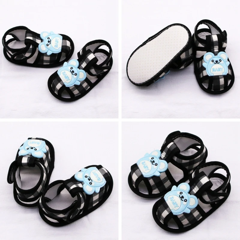 Summer Bear Pattern Hollow Sandals For Baby Boys Girls Infant Newborn Toddler Shoes Kids Soft Sole Shoes First Walker Clogs