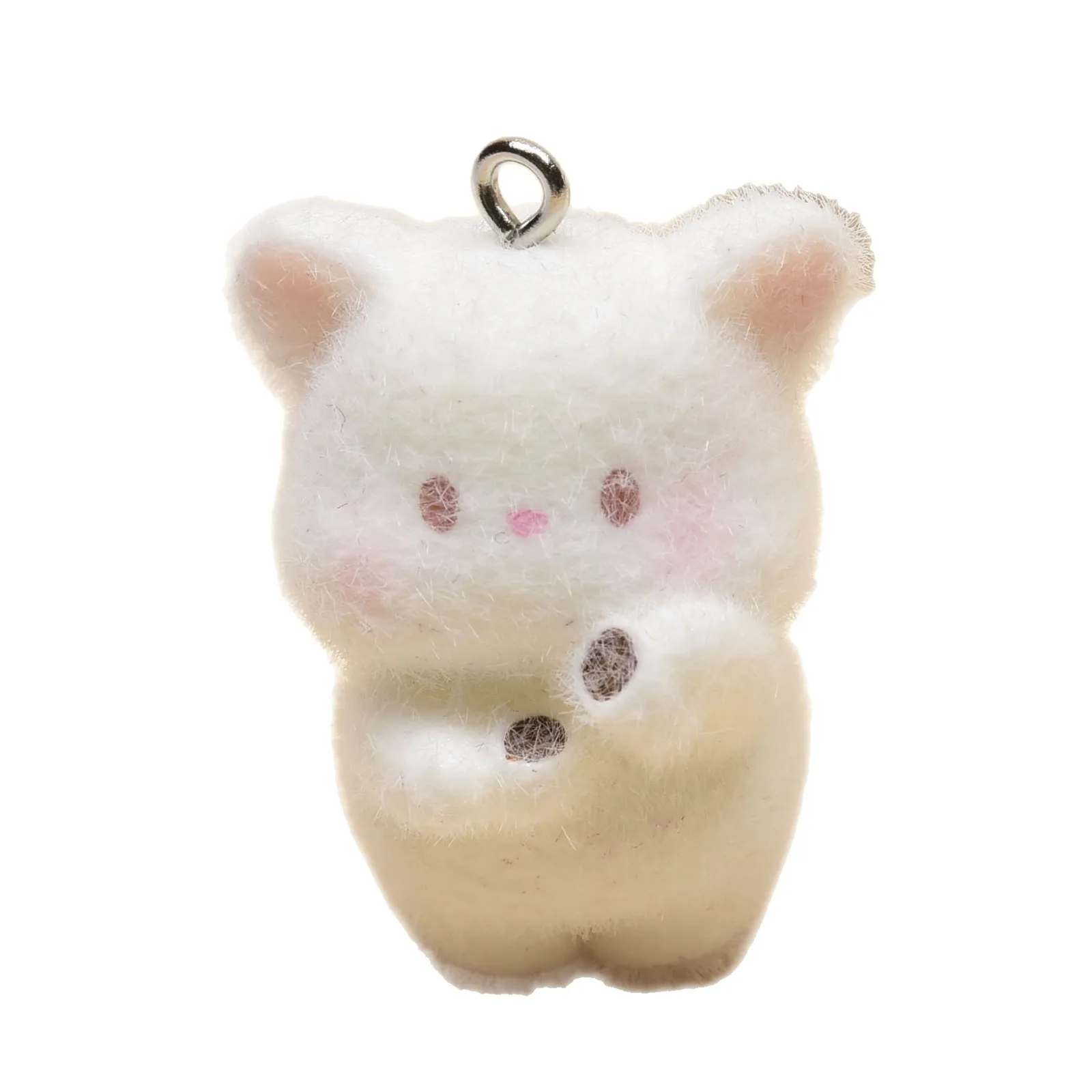 20pcs Cartoon Cute Resin Charms Flocking Doll little bear Pendant For Earrings Keychains Making DIY Jewelry Accessories