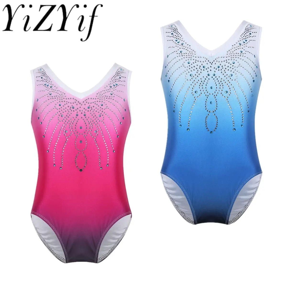 

Детские блестящие трико без рукавов для спортивных тренировок, гимнастические трико для девочек, костюм для балета, выступления, танцев