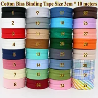 Cotton Bias Binding Tape Size 3cm *10meter  Solid Color DIY Handmade Sewing Material Bias Tape