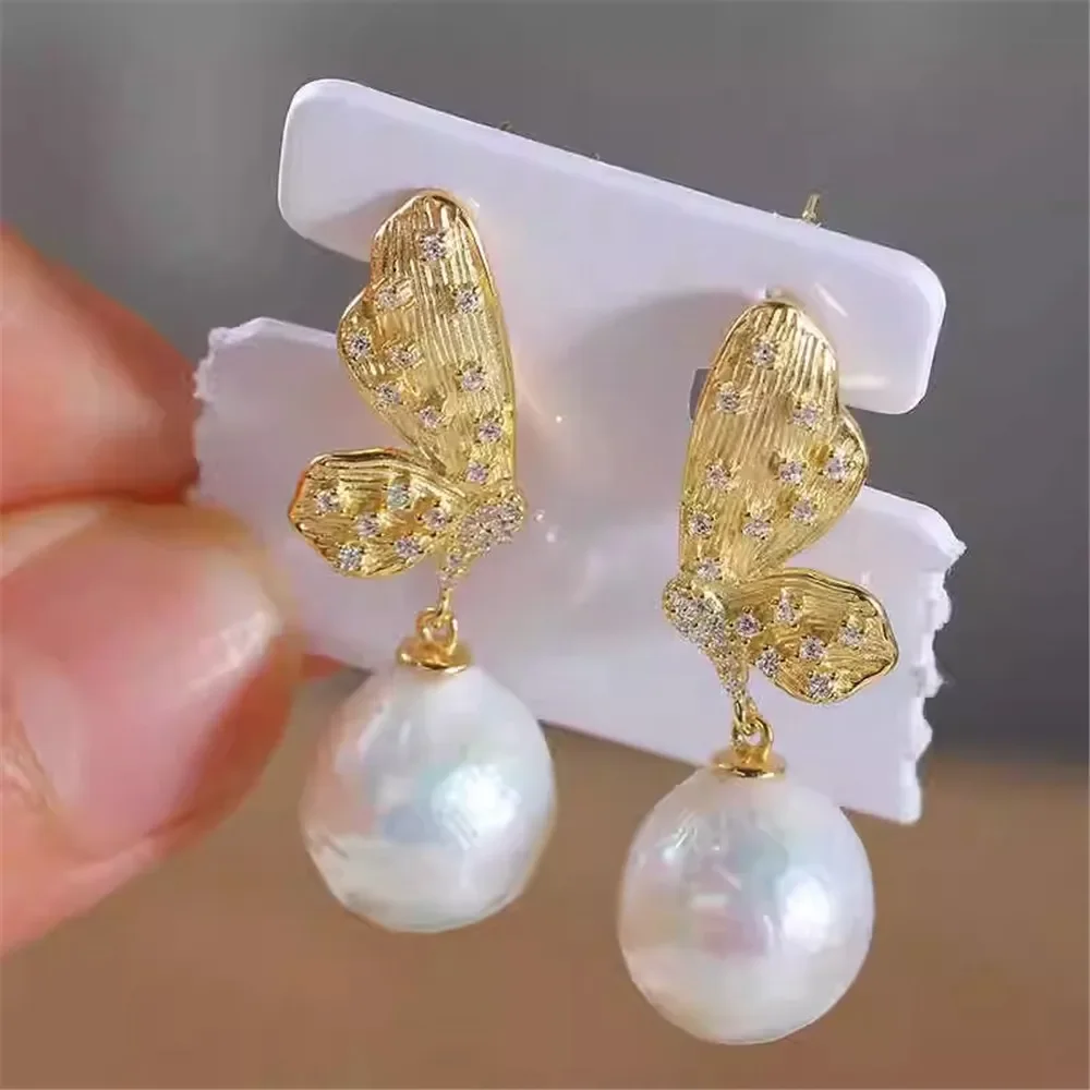 S925 Sterling Silver Pearl Earring Settings DIY Jewelry Making Supplies Blank Earring Posts for Handcrafted Accessories No Pearl