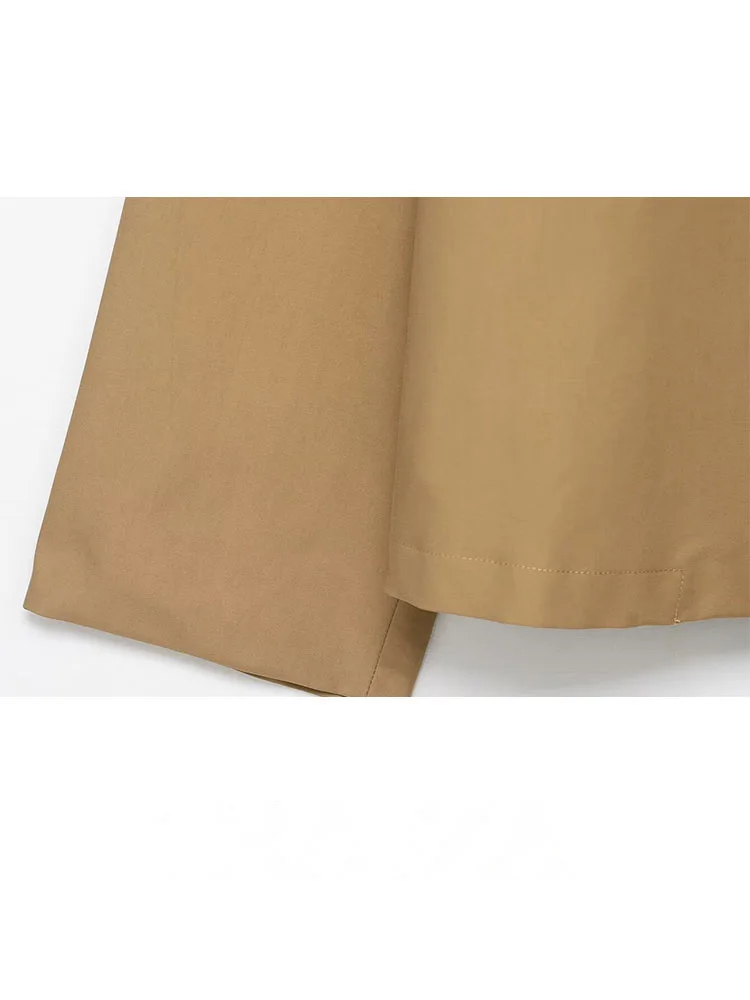 HH Women Elegant Short Windbreaker High Collar Loose High Street Coat 2025 Autumn Woman Fashion Asymmetric Buttons Jacket