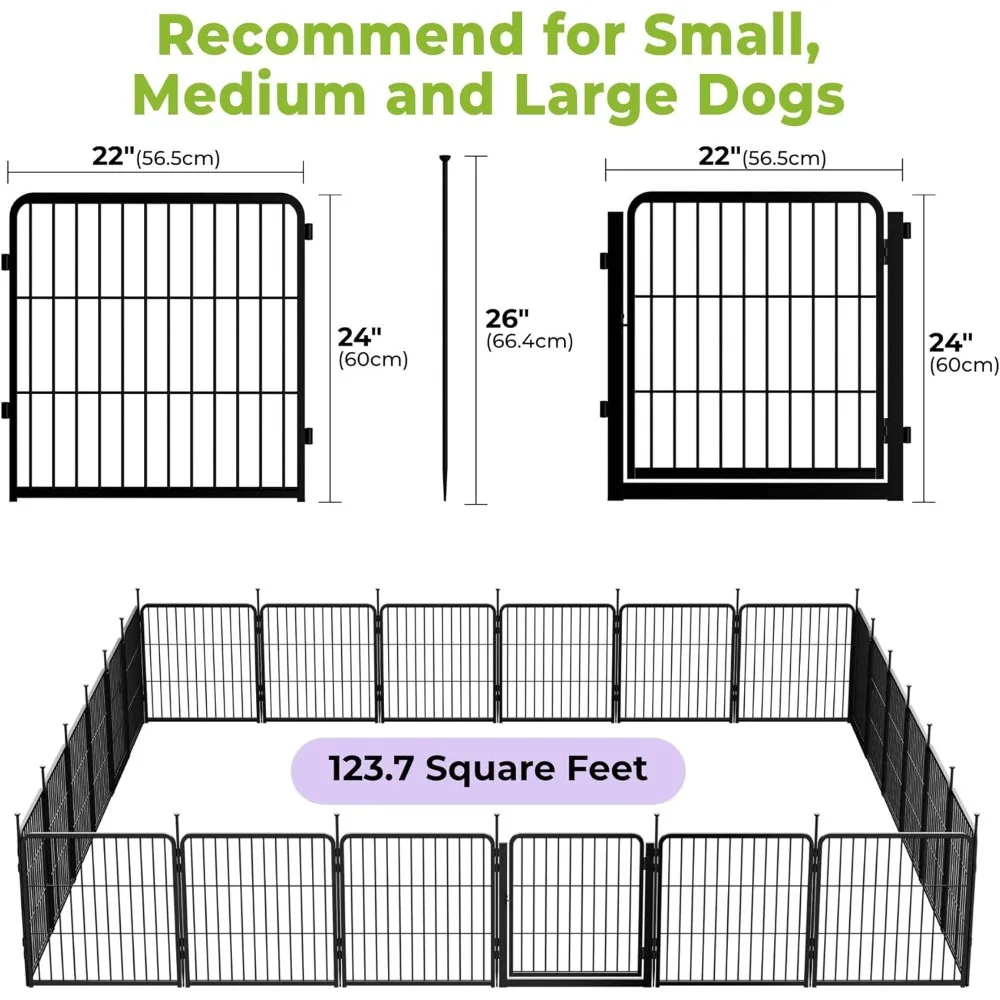 روضة أطفال للكلاب الداخلية شديدة التحمل، 24 بوصة، 24 لوحة، مثالية للكلاب والجراء الصغيرة، حاوية لعب آمنة، منطقة لعب مجانية للحيوانات الأليفة #2