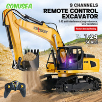 Rc Truck 1:24 9Ch Remote Control Car Tractor Simulation Rc Excavator Engineering Car Crawler Trucks Electric Boy Children's Toys