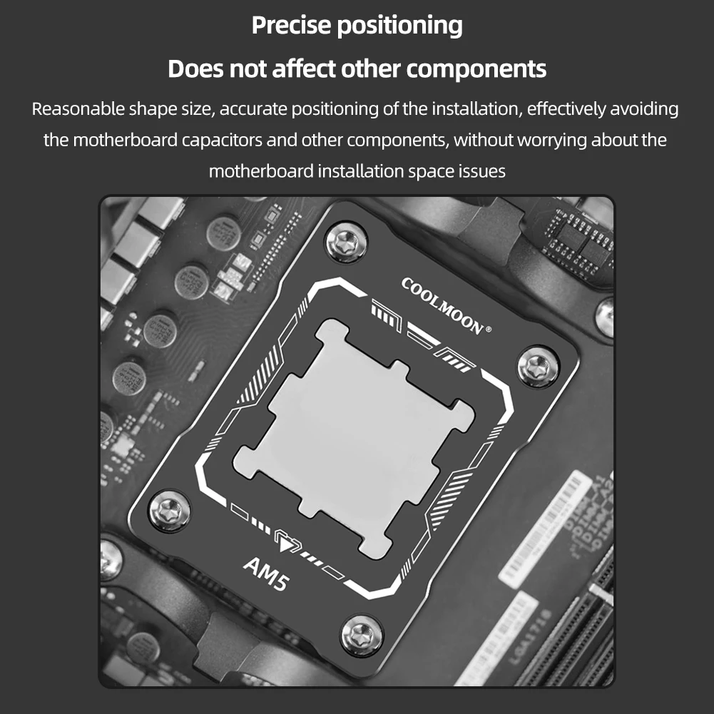 COOLMOON CPU Bracket CNC Aluminum Alloy AM5 CPU Correction Frame Replacement Anti-pressure Accessories for AMD AM5 RYZEN 7000