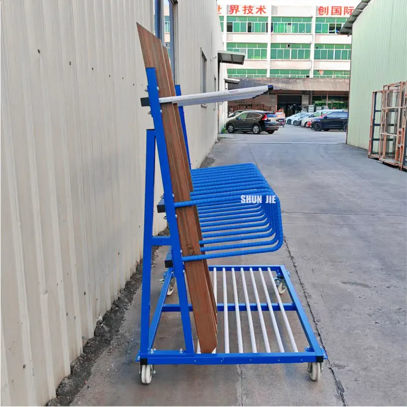 生産工場設計 1500mm長 アルミ製ドア・窓収納運搬台車 パネル回転カート 鉄鋼管