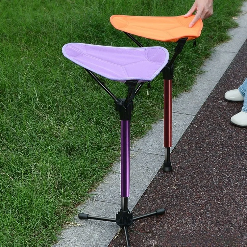 Outdoor Telescopic Folding Aluminum Stool, Portable Camping Fishing Stool, Lightweight Mini Queue Chair