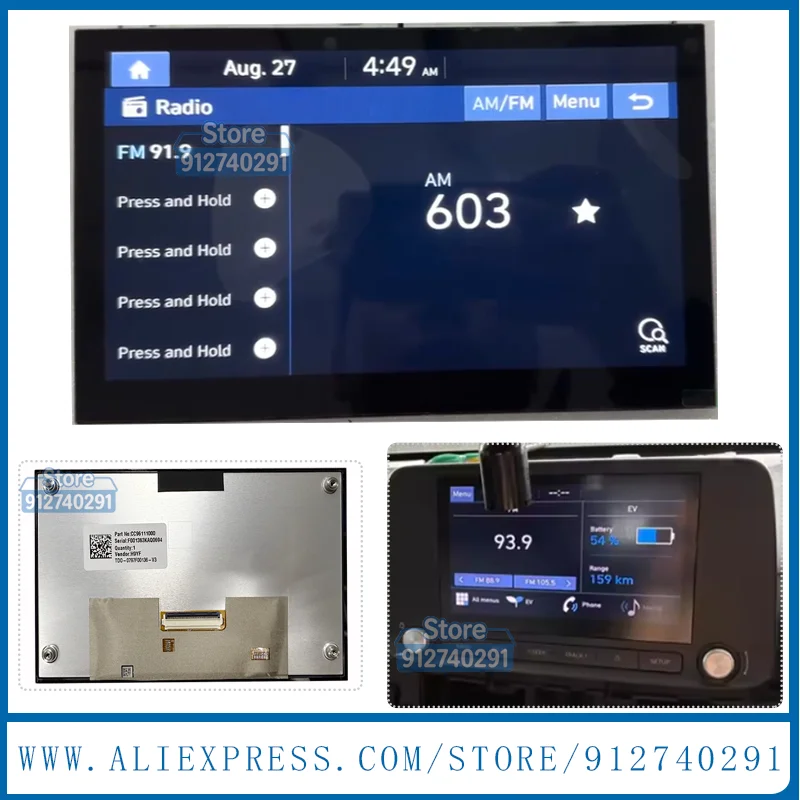 LCD Display Screen Panel 96160-H8290FHV 96160-H8690FHV 96130AT000 For K-I-A RIO Stonic Niro 2020-2023 Car GPS Navigaiton Radio
