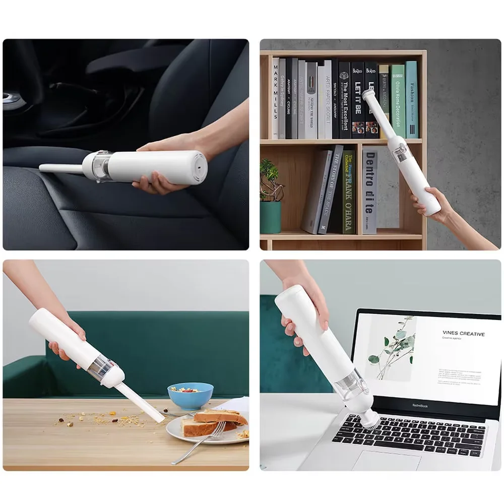 مكنسة كهربائية محمولة للسيارة من Xiaomi Mijia، ماكينة تنظيف لاسلكية صغيرة محمولة باليد لمستلزمات السيارات المنزلية، شفط الإعصار 13000Pa