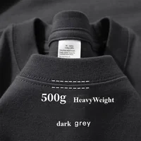 Camisetas de 500 gramos, camiseta de manga corta holgada y pesada de algodón liso con hombros caídos para hombre para verano