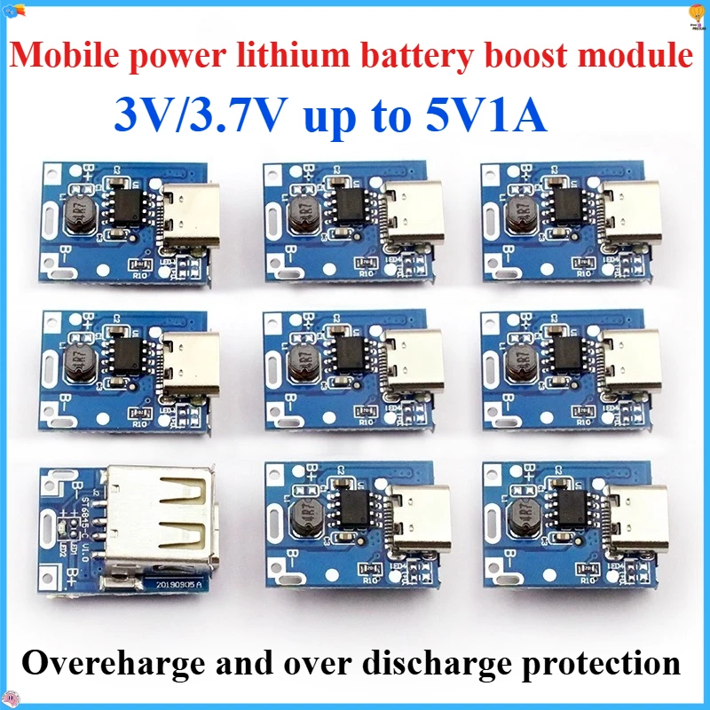 

5/10Pcs Lithium battery 3V 3.7V liter 5V 1A boost board mobile power charging treasure motherboard boost charger module DIY