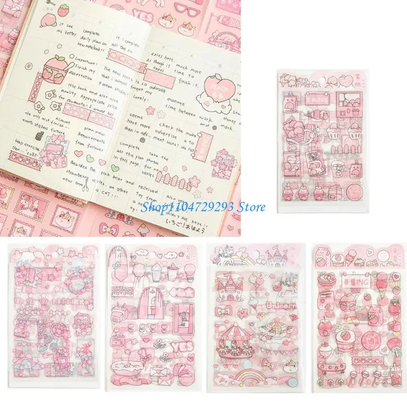 Y2GD Matte afwerking Scrapbooking Sticker Verwijderbare zelfklevende PET-sticker voor Kid Craft