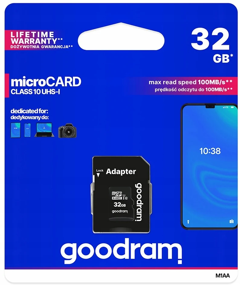 Image of GOODRAM 32 GB Micro-SDHC-Speicherkarte + SD-Adapter