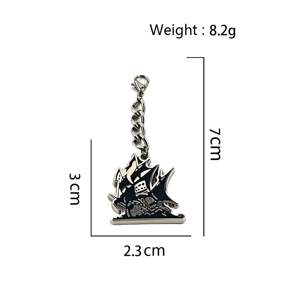The Pirate Bay Sea Monster Octopus Metal Keychains Pirate Ship Enamel Keyring Sailing Boat Gothic Fan Collection Pendant Gift