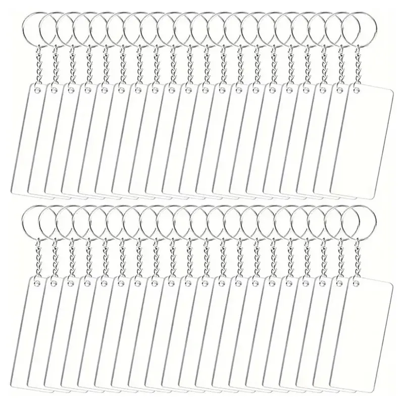 

ABBO-Acrylic Keychain Blanks Acrylic Keychain Blanks 90Sets Acrylic Keychain Blank Set With Key Rings