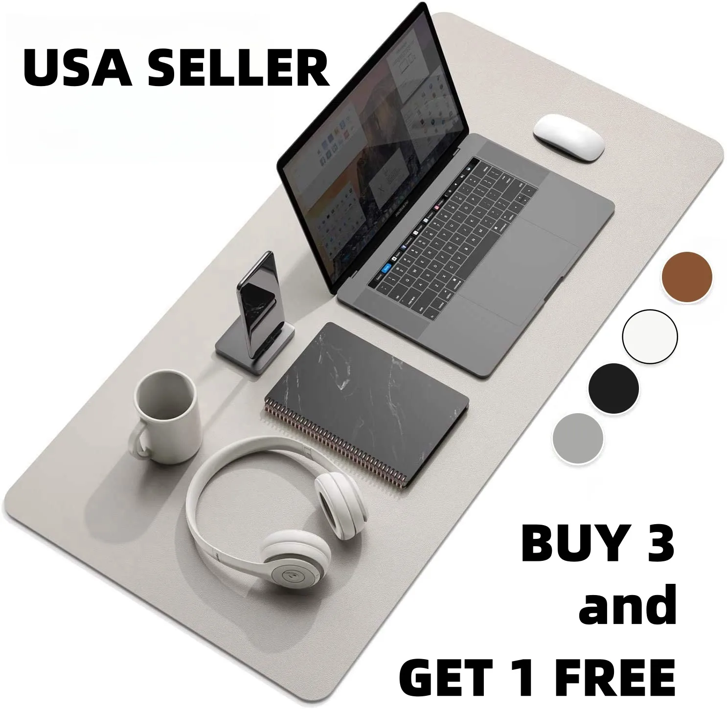 

31.5" x 15.7" Computer Desk Pad, Office Desk Mat PU Leather Mouse Pad Waterproof