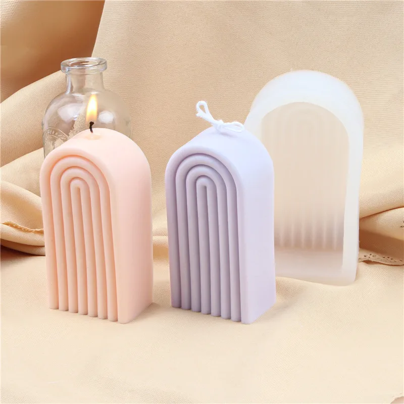 Arch Line Geometry Silcone Moulds Body Candle Mold for Handmade Candles Resin Molds Silicone Crafts Candle Making Supplies Form