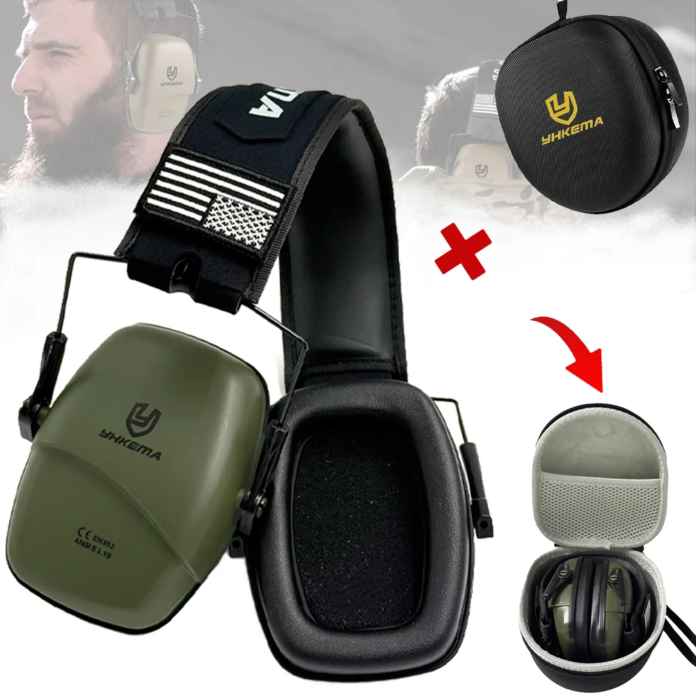YHKEMA Tactical Headset Ear Protection Shooting Headphones for Hunting Hearing Earmuff Noise Reduction 25dB Earmuffs
