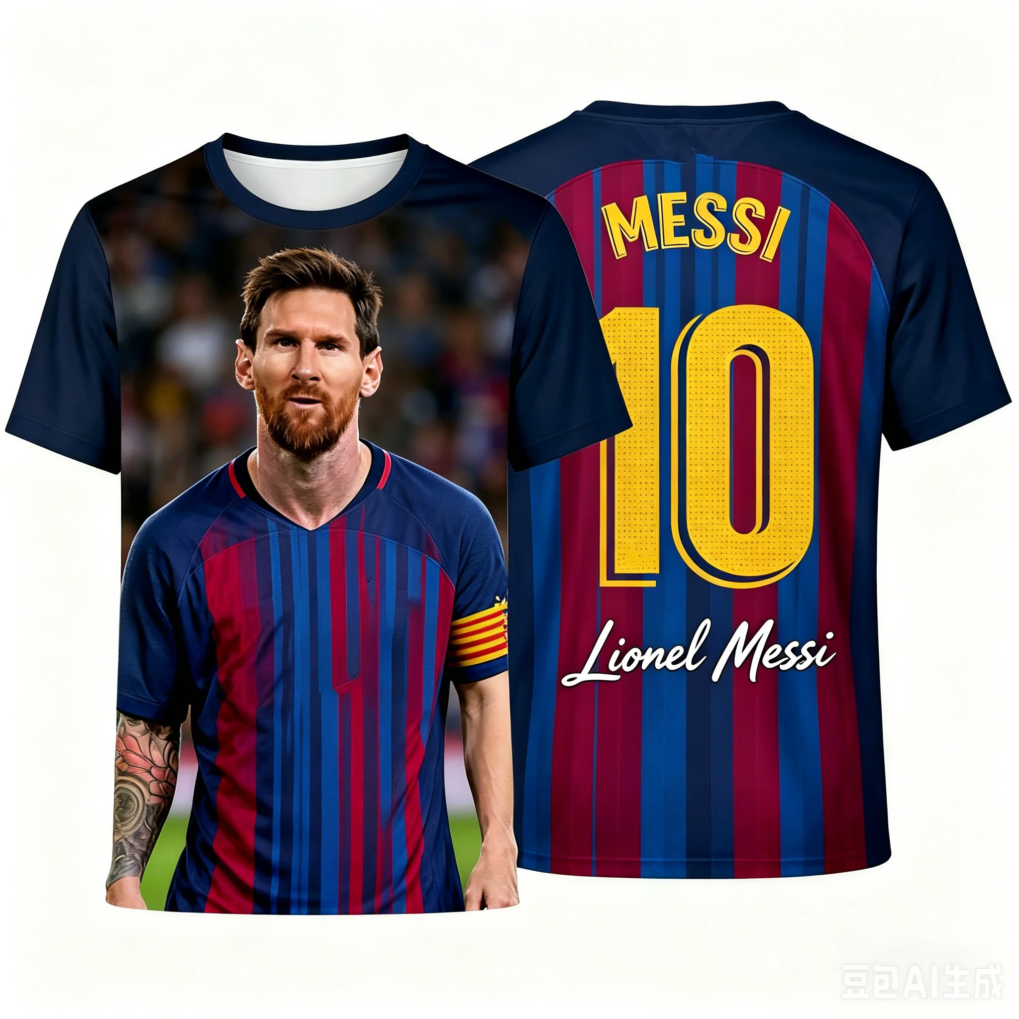 2026 MESSI 3DPrint Football T-shirt Summer Fashion Commemorative Jersey Style Casual Sports Top for Adults & Kids Full Sizes