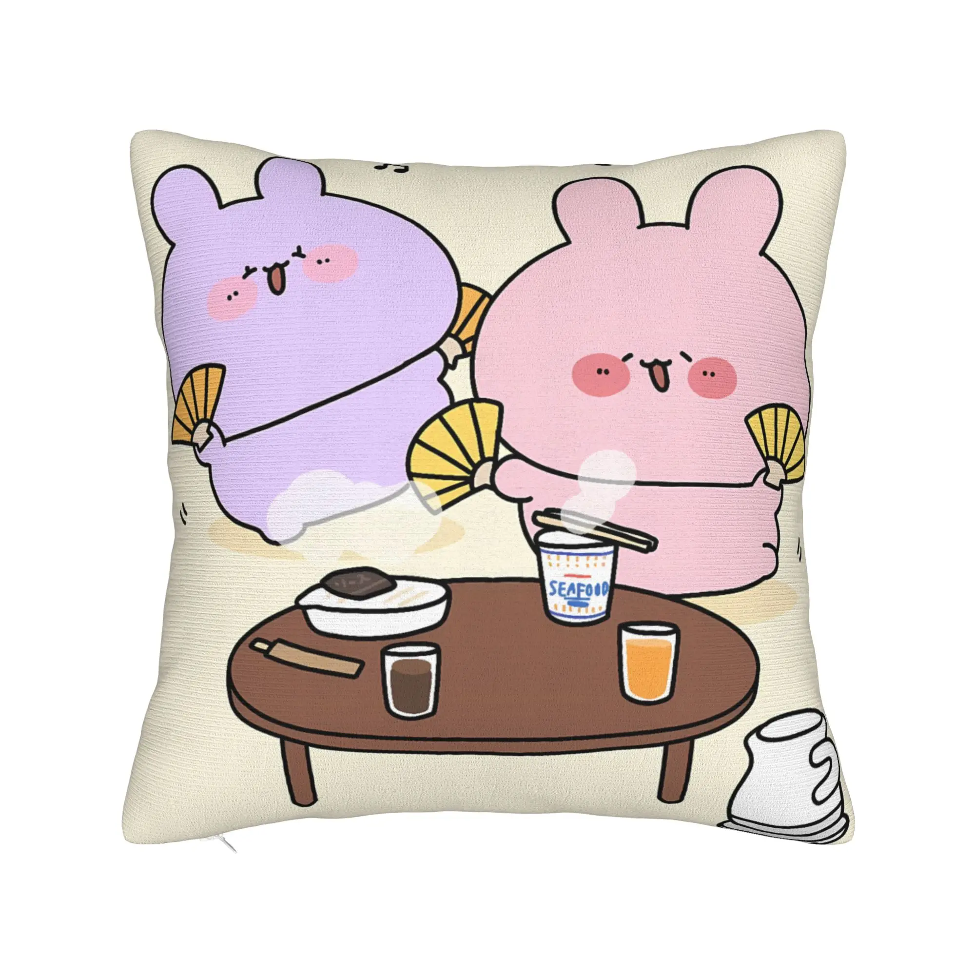A-Asamimichaan Asleep Cute Asamimi Pillow Case  Kawaii Pillow Cover Print Pillowcases For Chair Sofa Home Decor